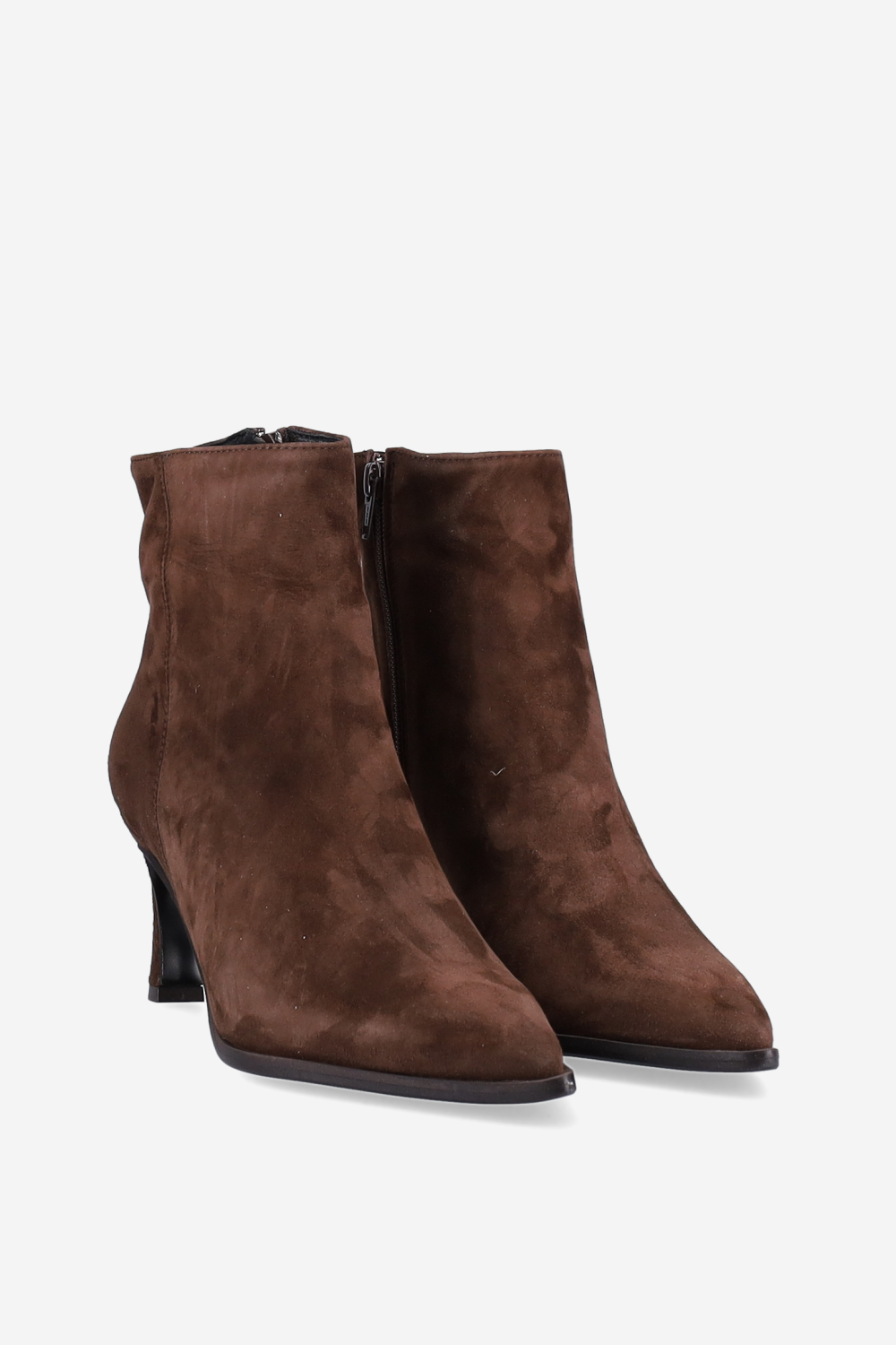 Zipped suede ankle boots