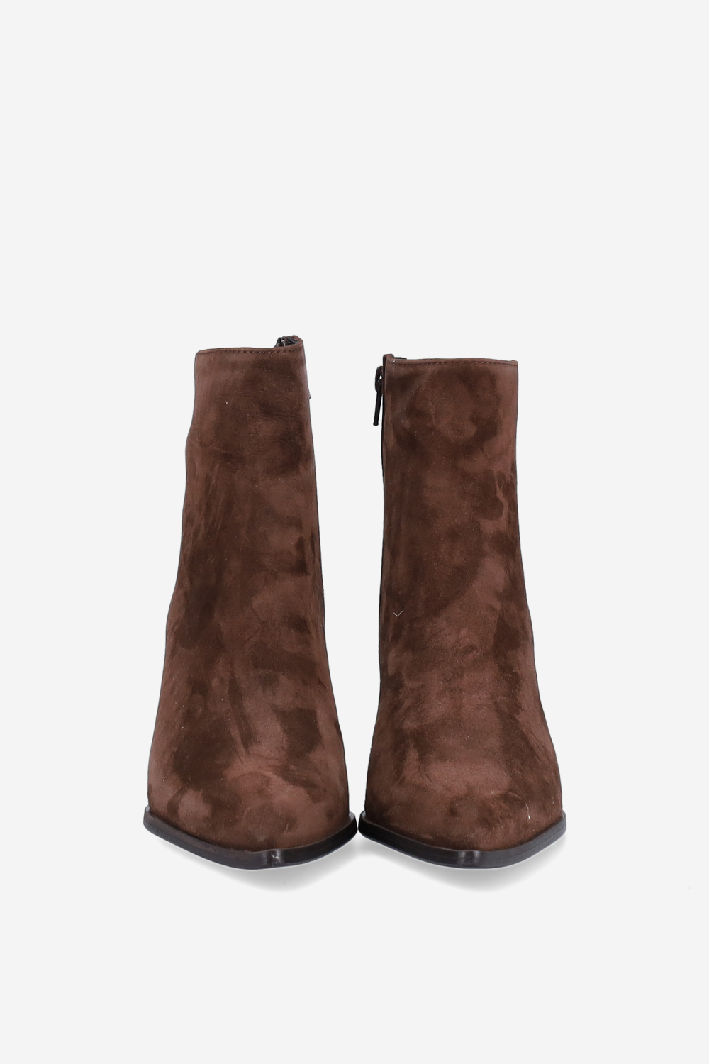 Zipped suede ankle boots