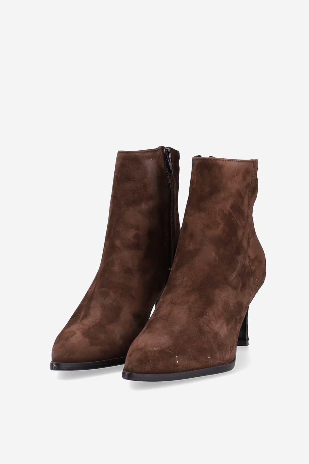 Zipped suede ankle boots