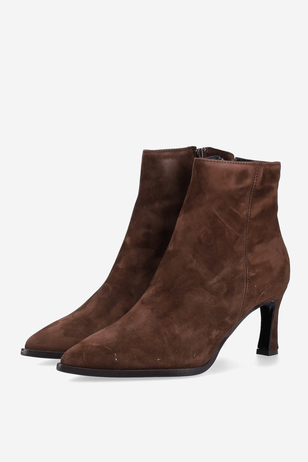 Zipped suede ankle boots