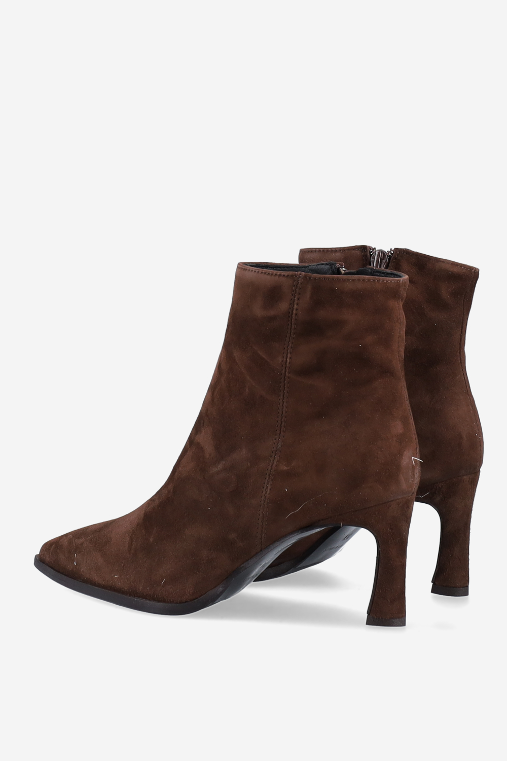 Zipped suede ankle boots