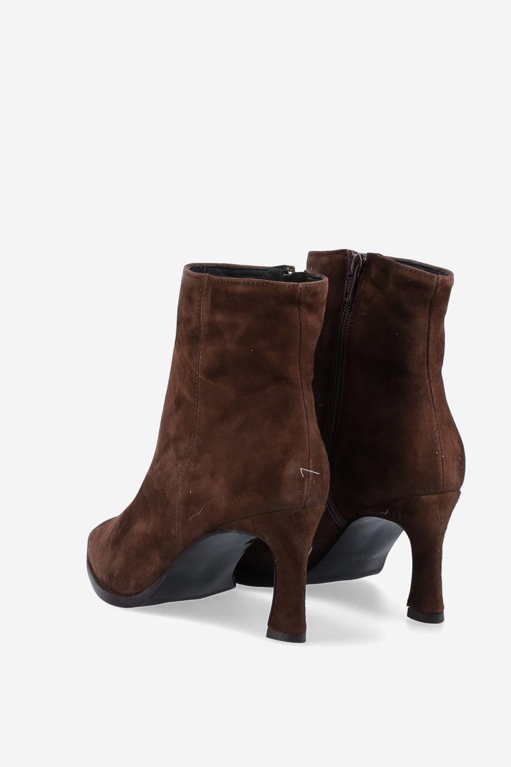 Zipped suede ankle boots