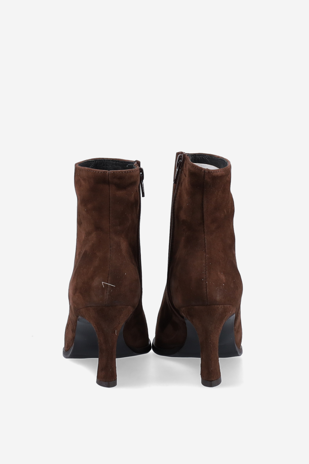 Zipped suede ankle boots