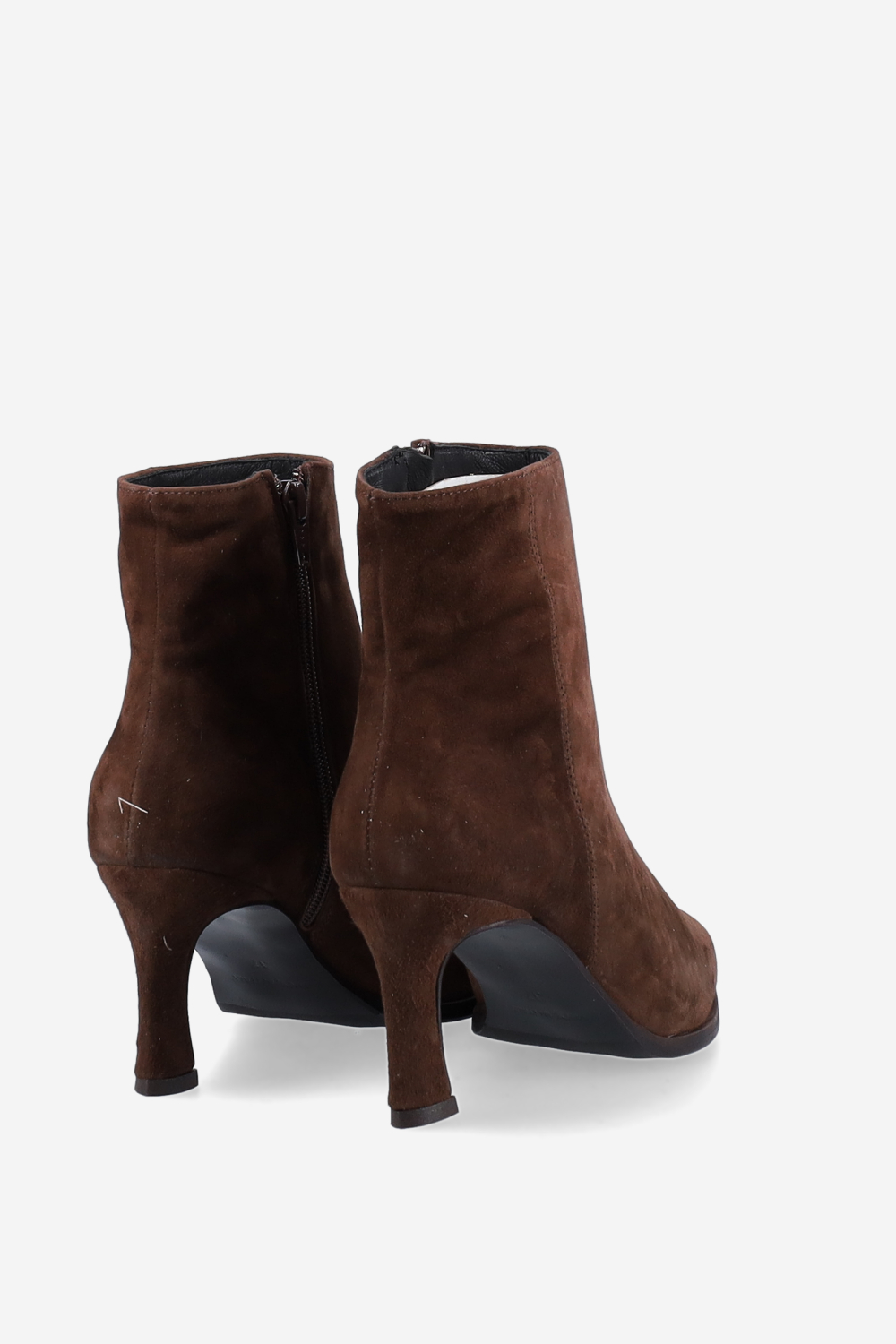 Zipped suede ankle boots