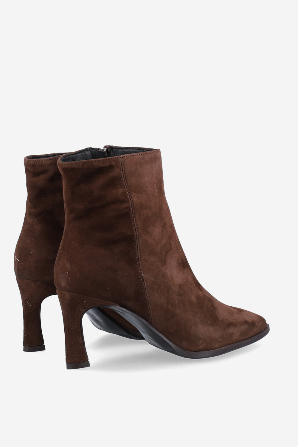Zipped suede ankle boots