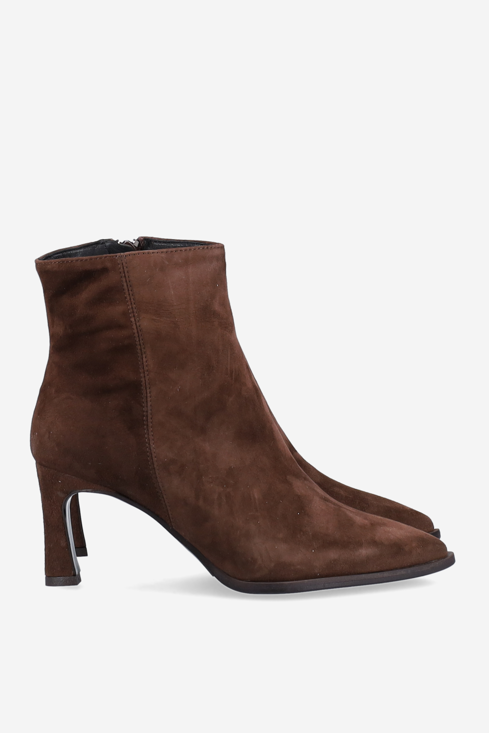 Zipped suede ankle boots