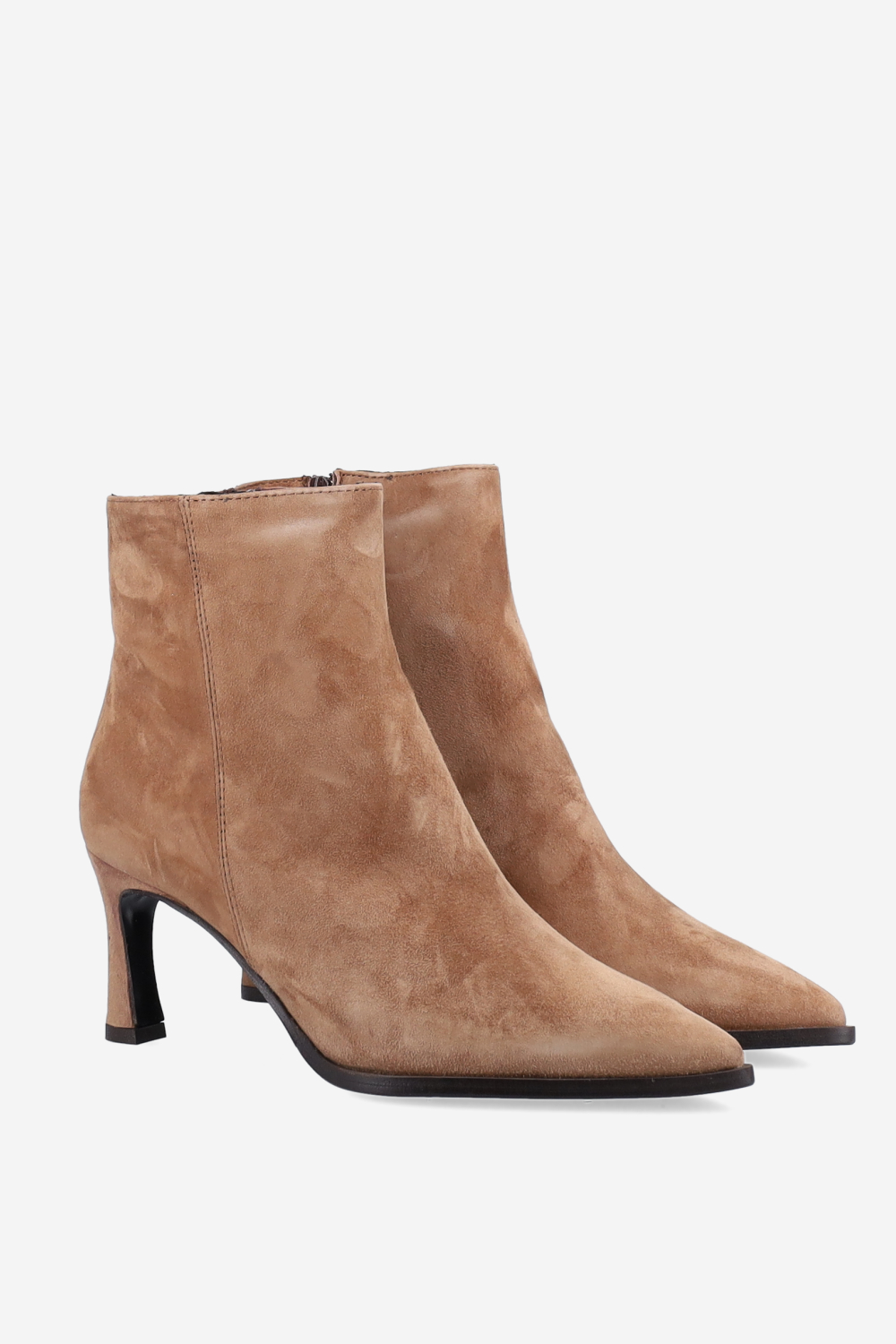 Zipped suede ankle boots