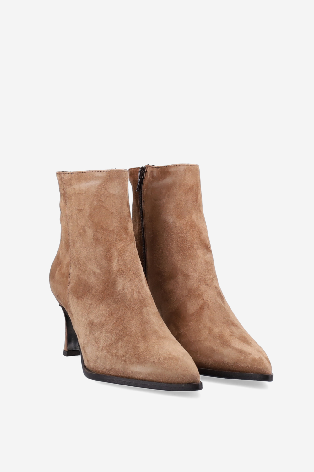 Zipped suede ankle boots