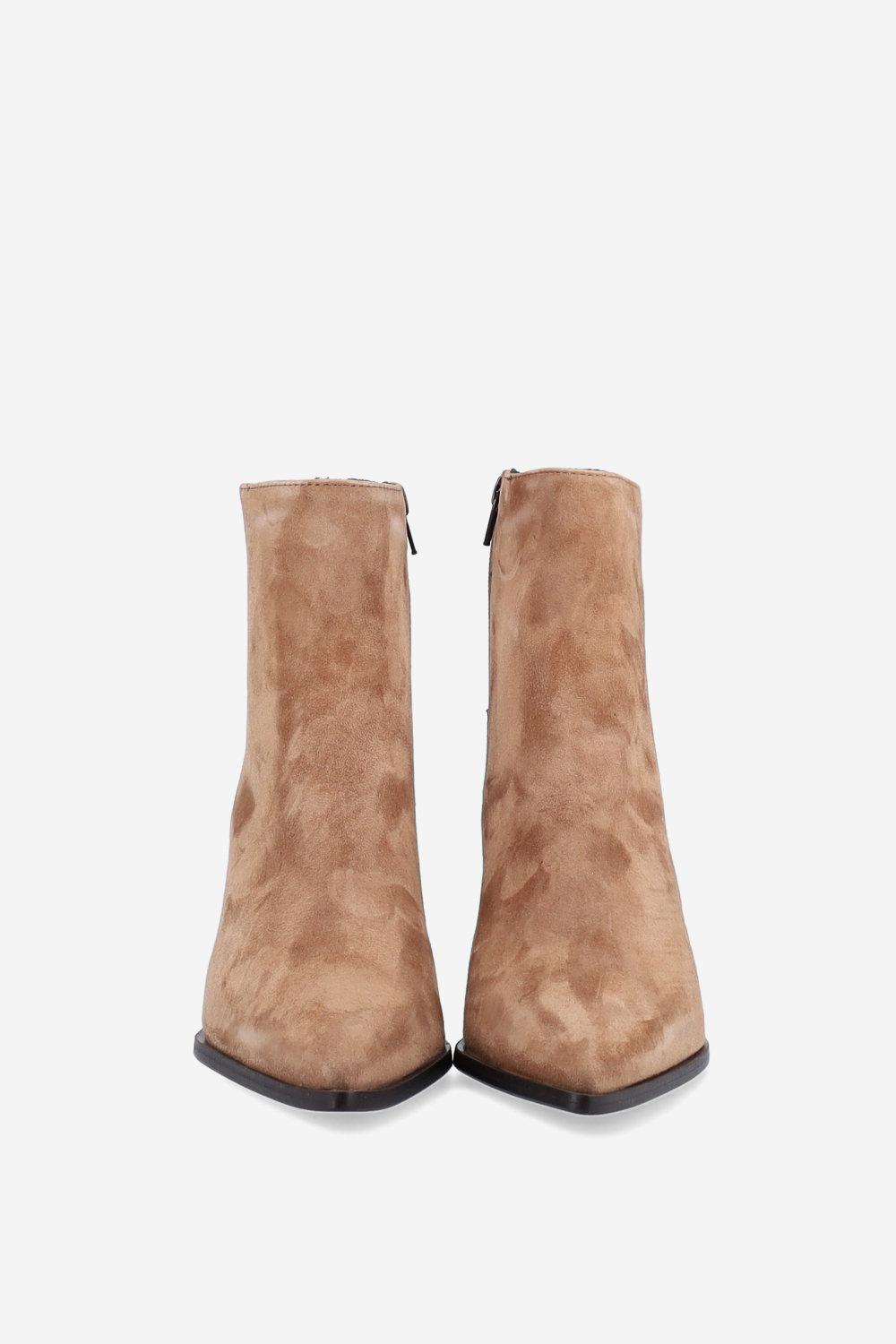 Zipped suede ankle boots