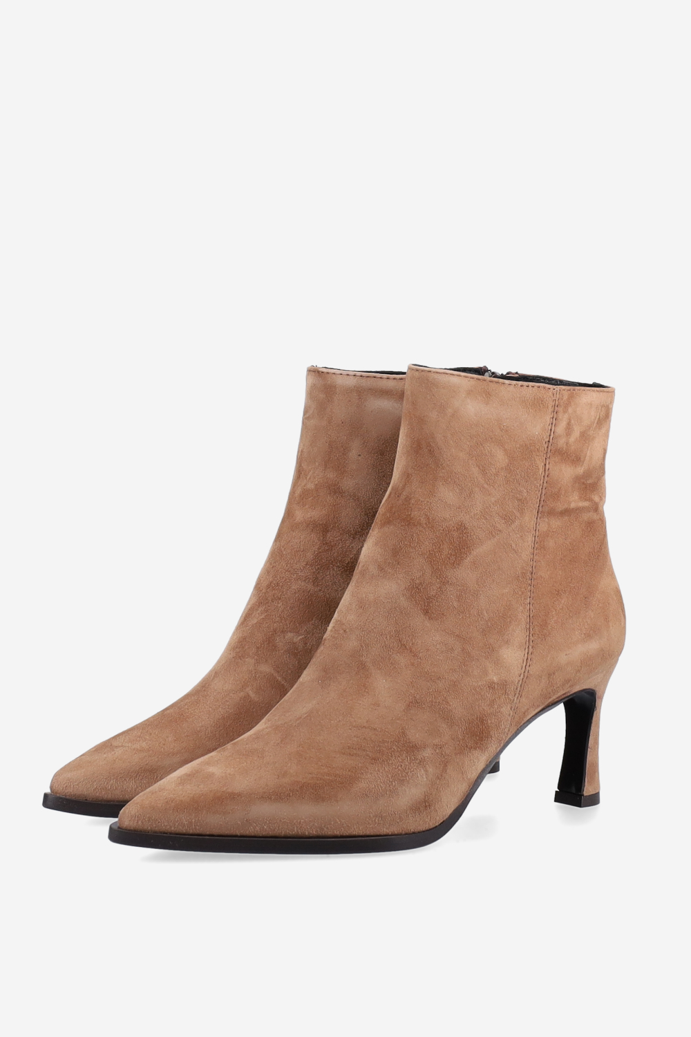Zipped suede ankle boots