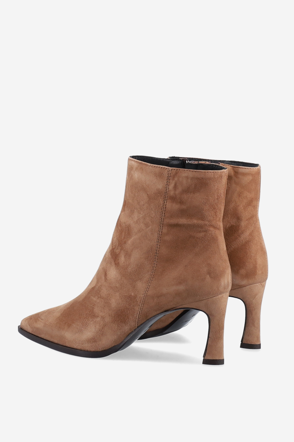 Zipped suede ankle boots