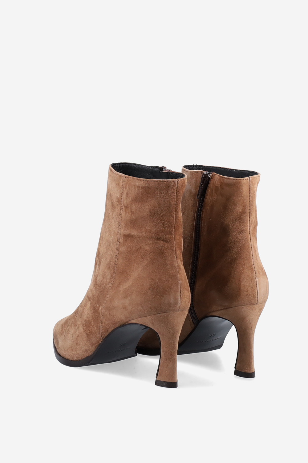 Zipped suede ankle boots