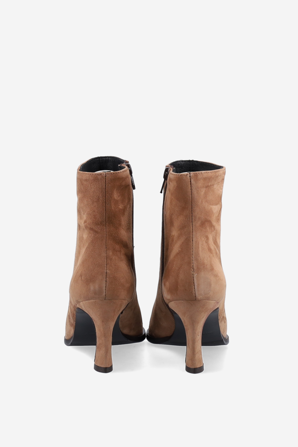Zipped suede ankle boots