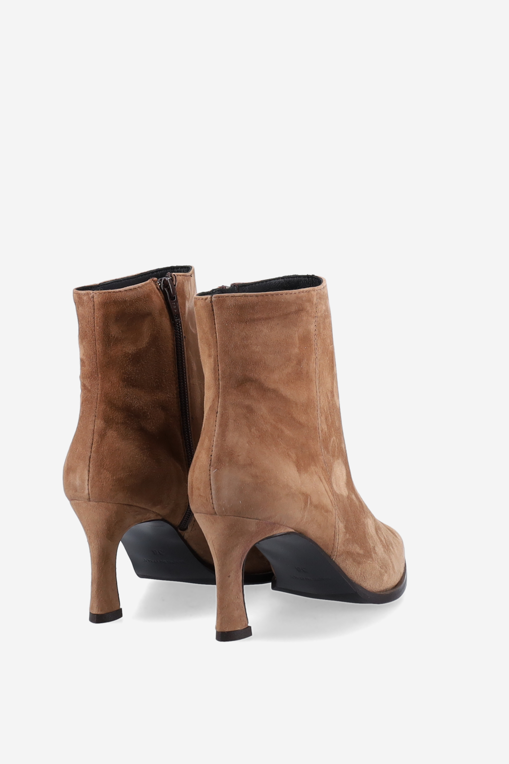 Zipped suede ankle boots