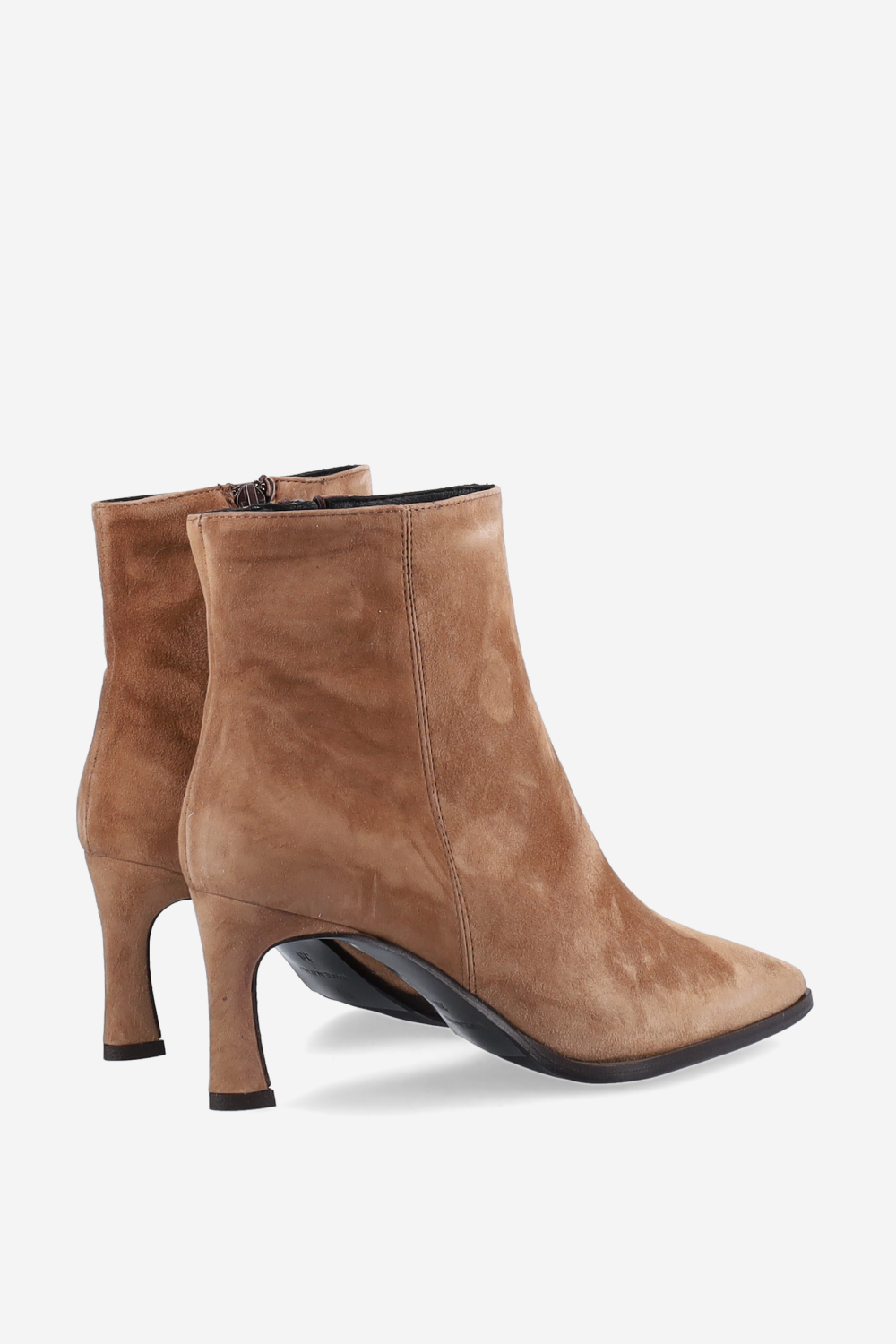 Zipped suede ankle boots