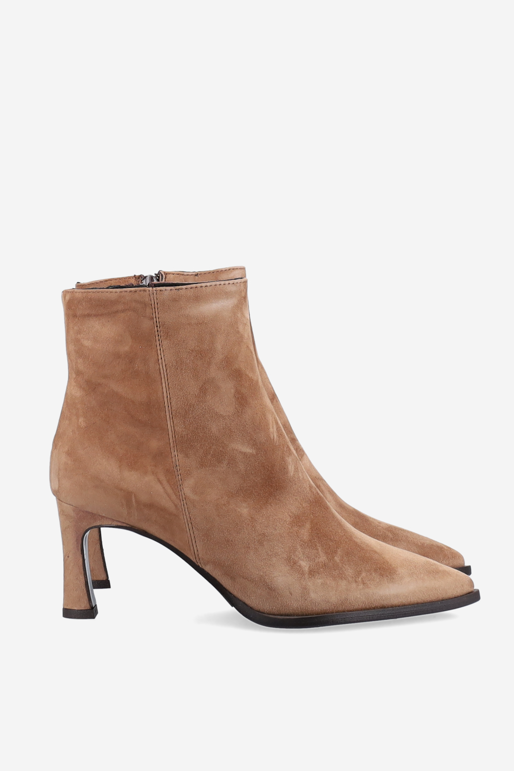 Zipped suede ankle boots