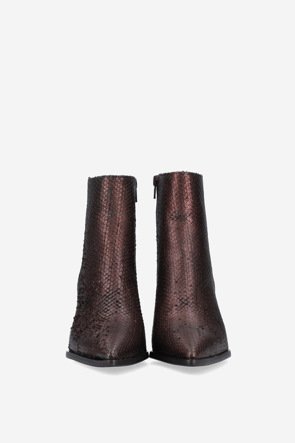 Zipped leather ankle boots