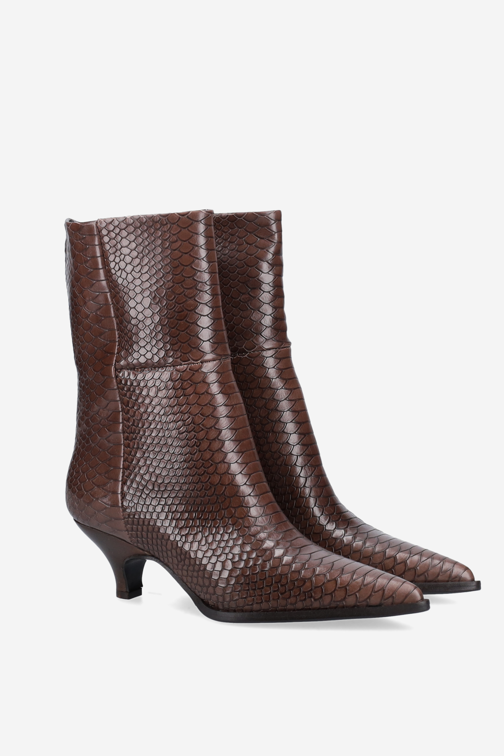 Pitone leather ankle boots
