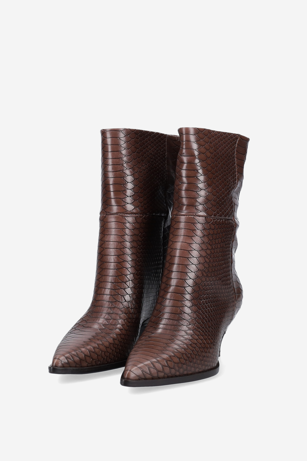Pitone leather ankle boots