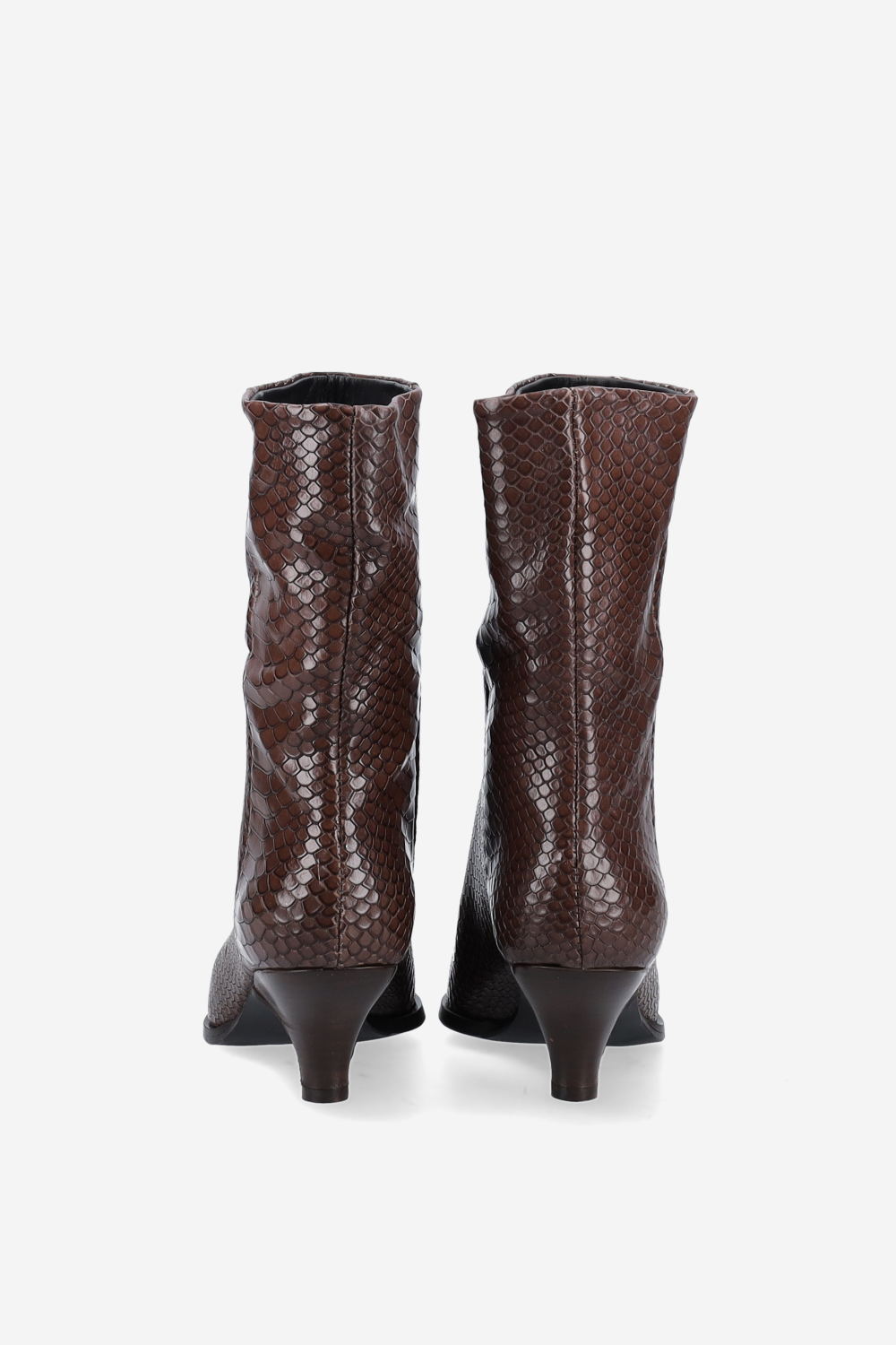 Pitone leather ankle boots