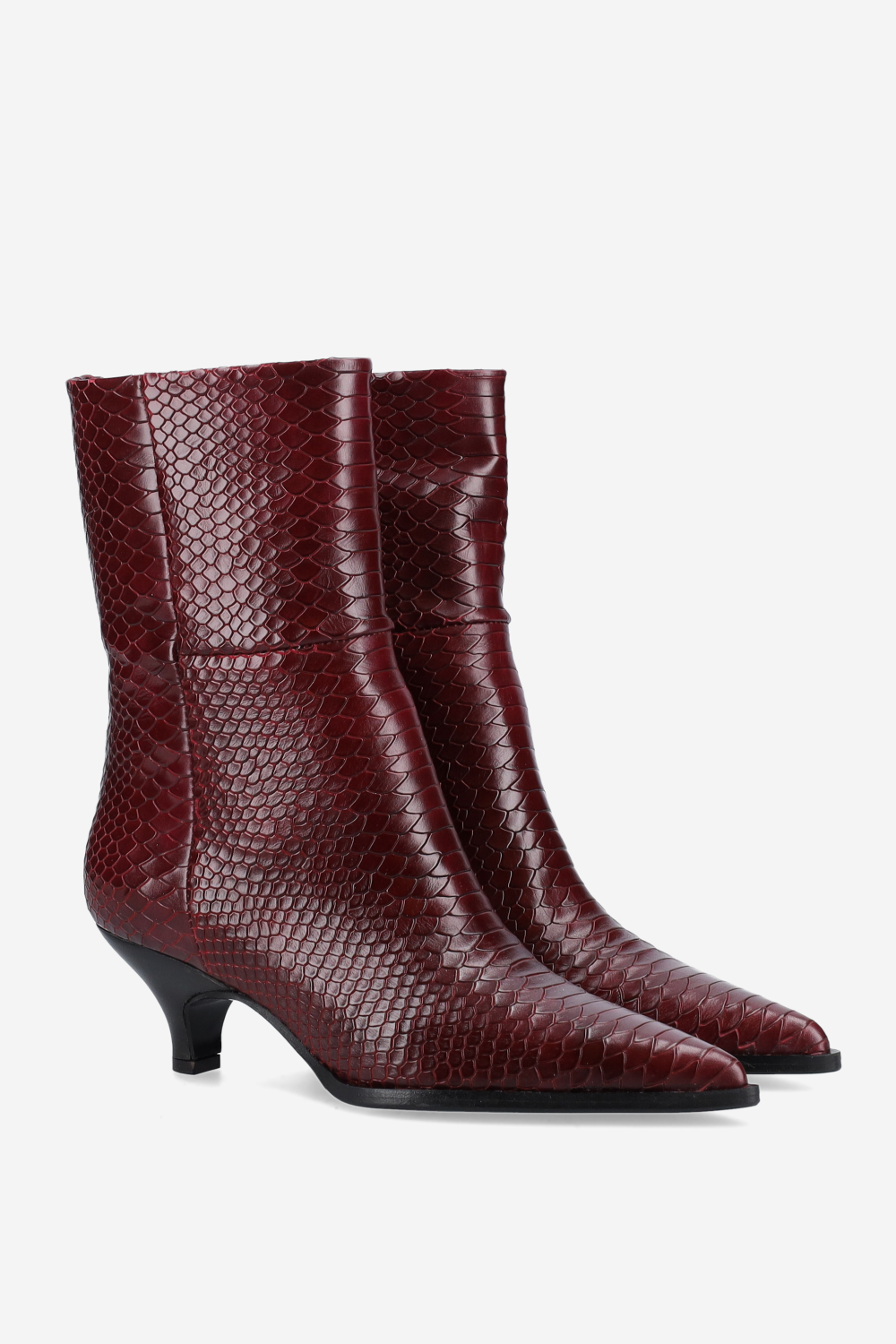 Pitone leather ankle boots