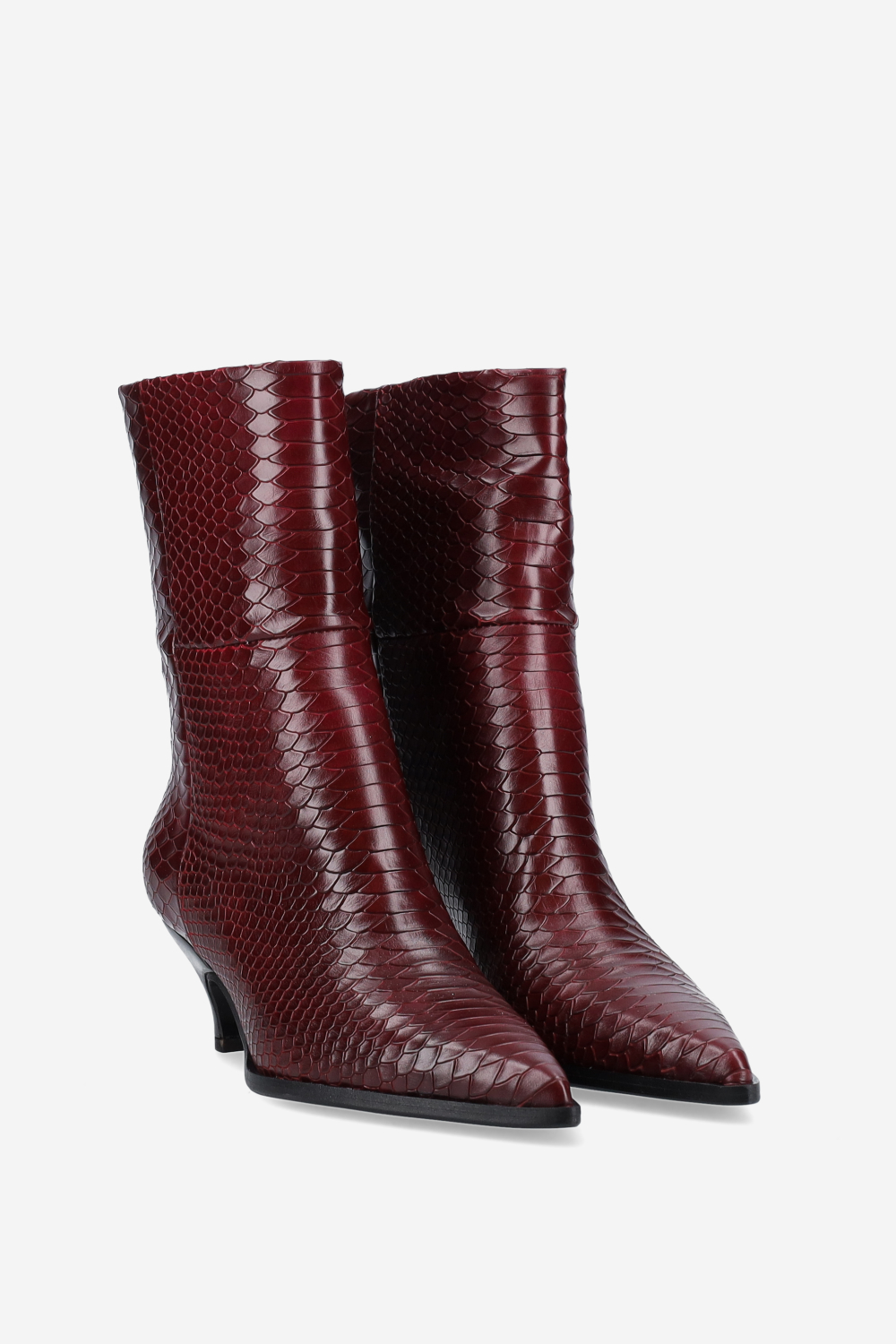 Pitone leather ankle boots
