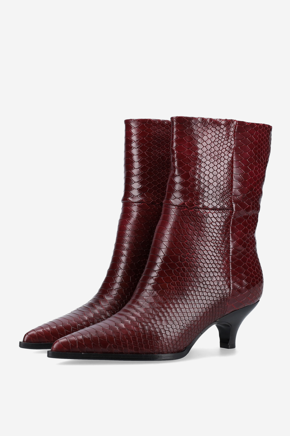 Pitone leather ankle boots