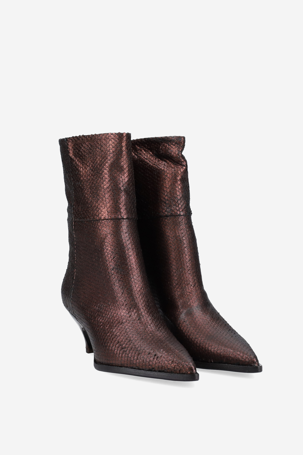 Pitone leather ankle boots