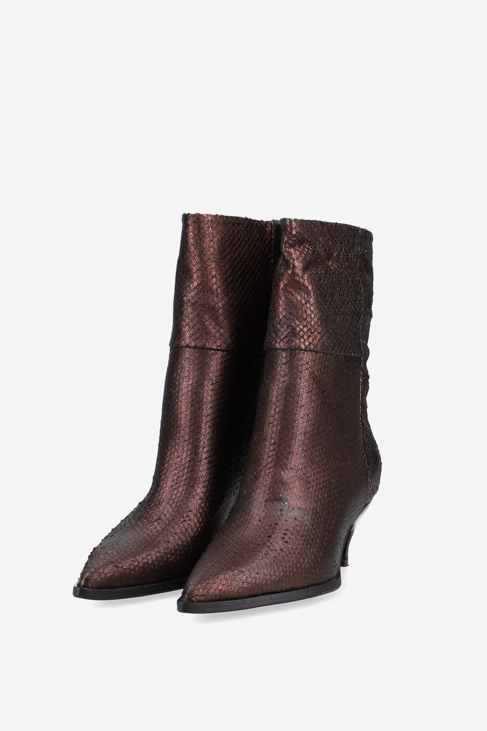 Pitone leather ankle boots