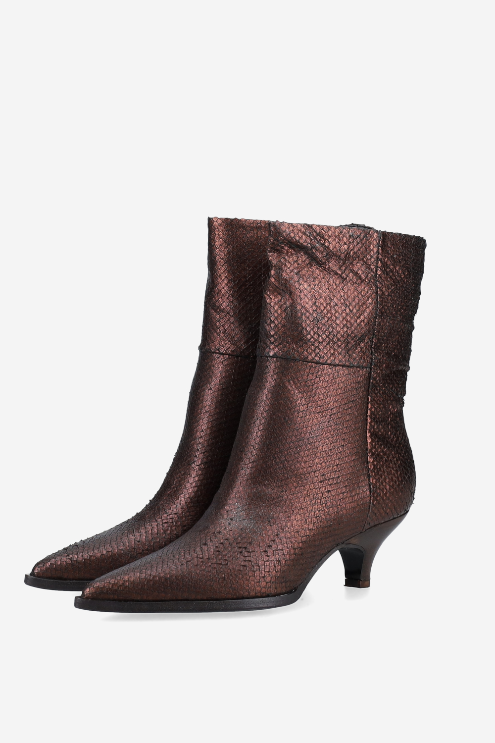 Pitone leather ankle boots