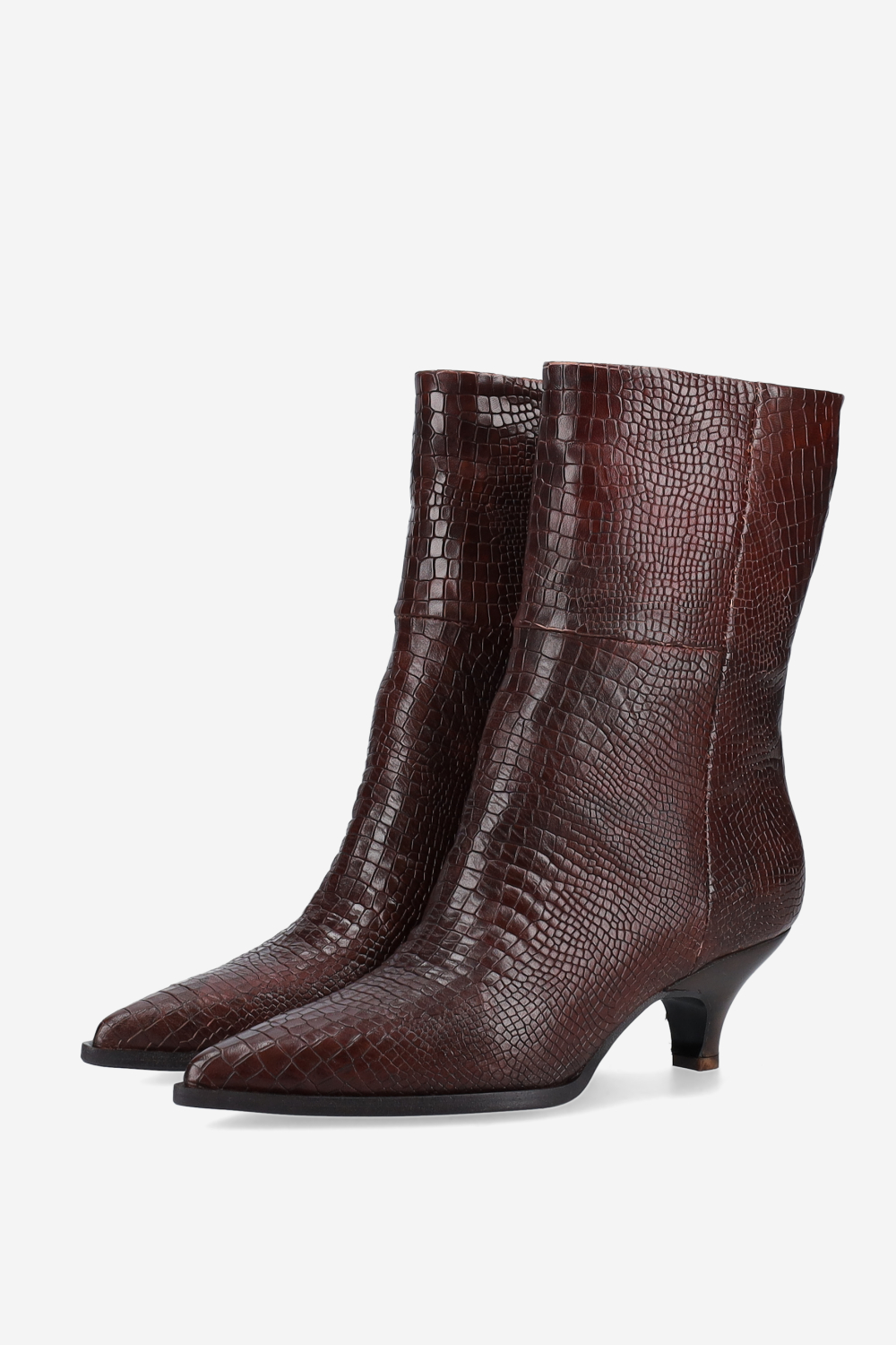 Pitone leather ankle boots