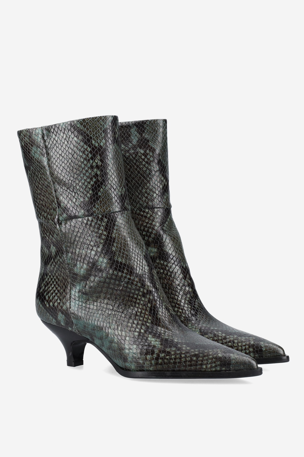 Pitone leather ankle boots