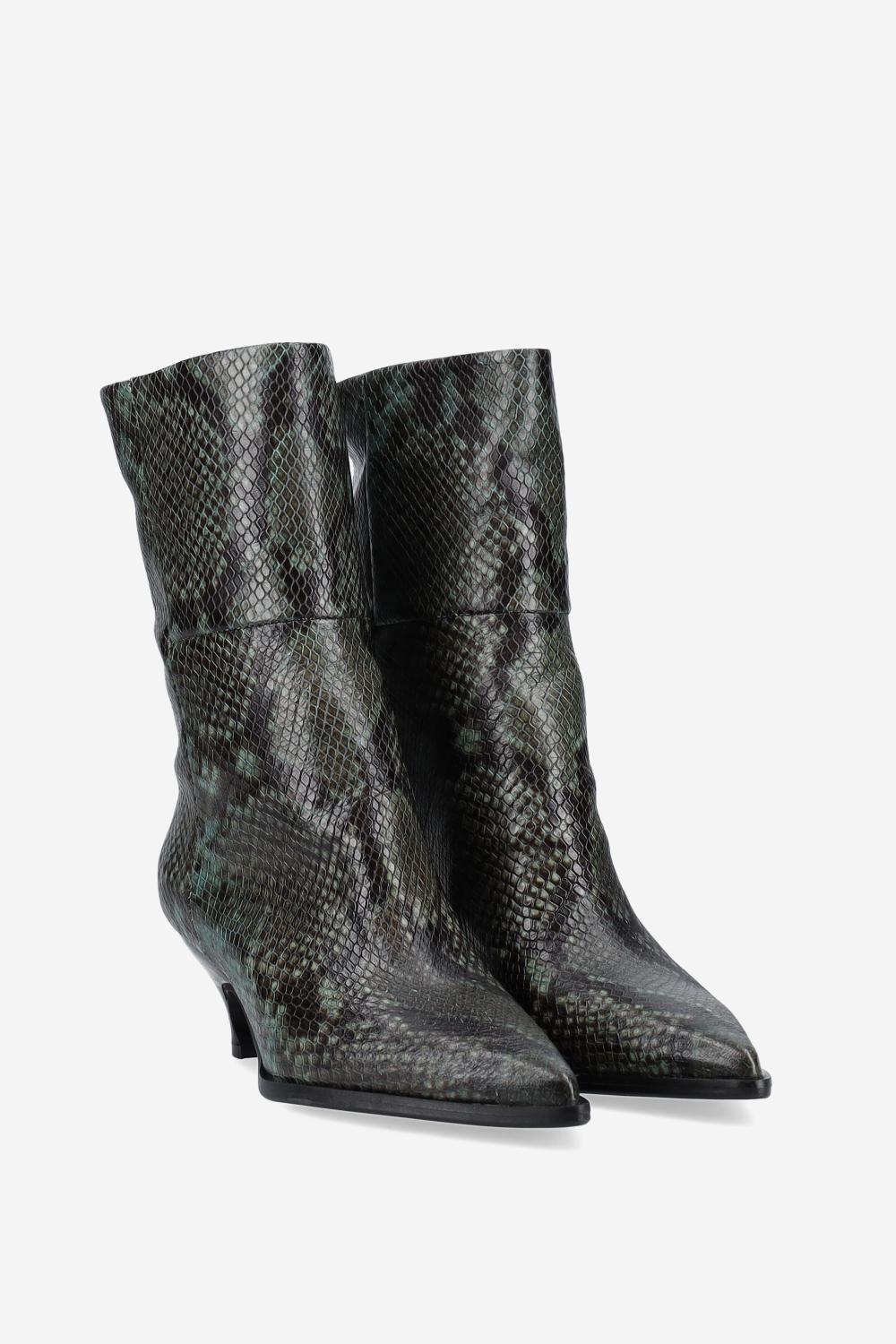 Pitone leather ankle boots
