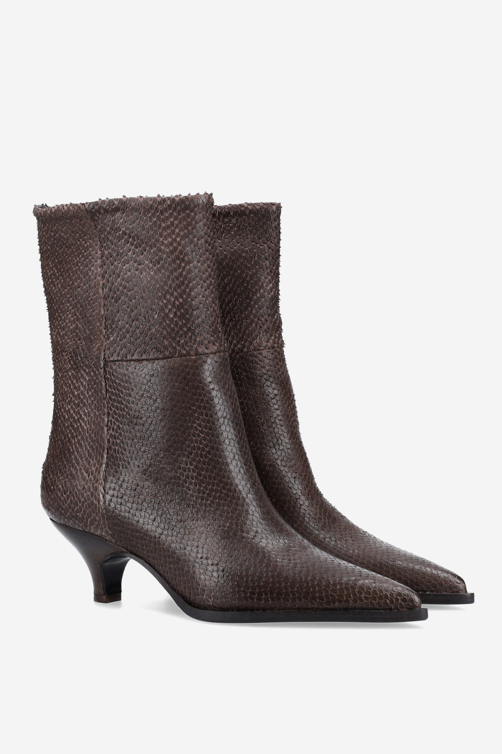 Pitone leather ankle boots