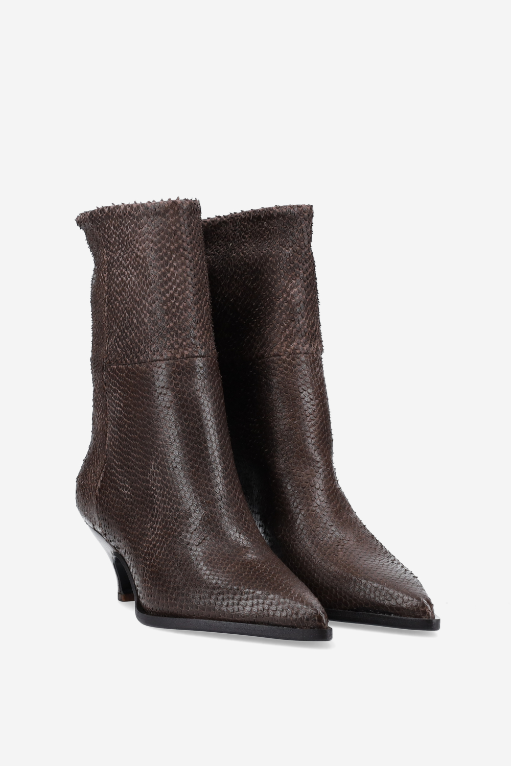 Pitone leather ankle boots