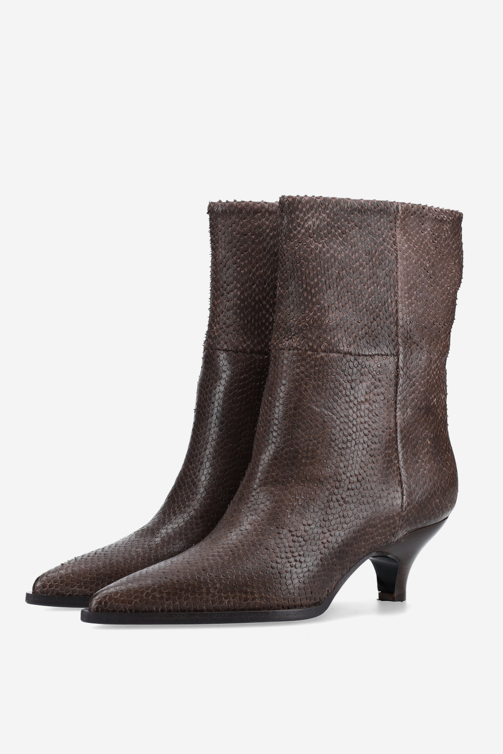Pitone leather ankle boots