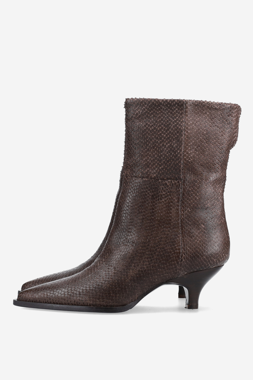 Pitone leather ankle boots