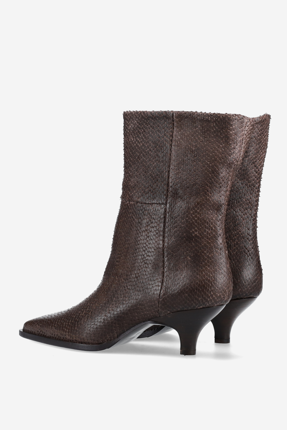 Pitone leather ankle boots