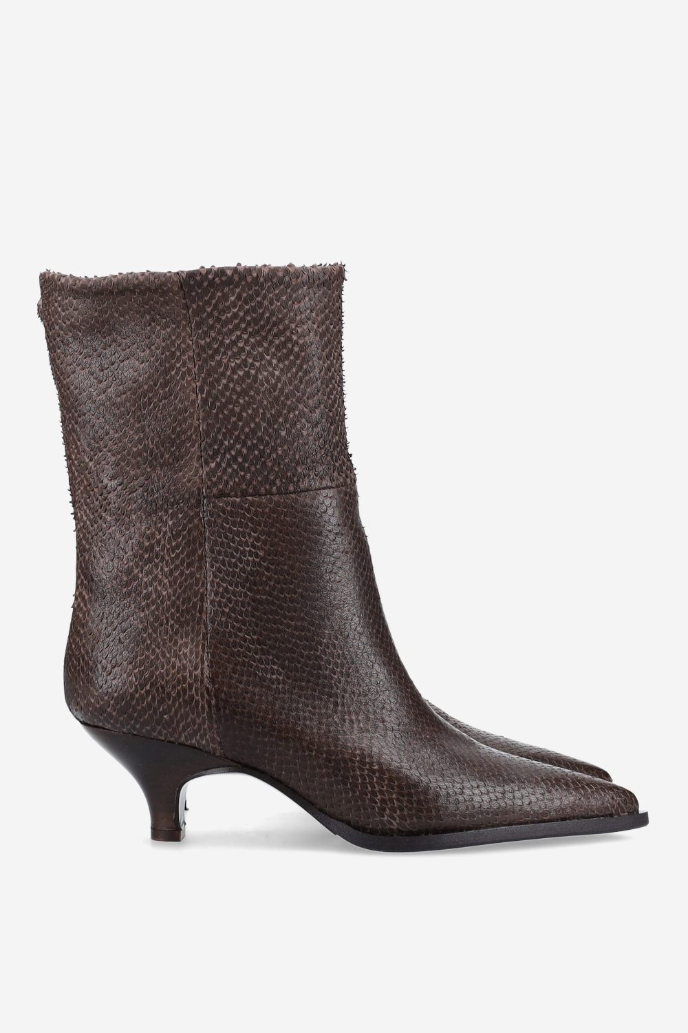 Pitone leather ankle boots