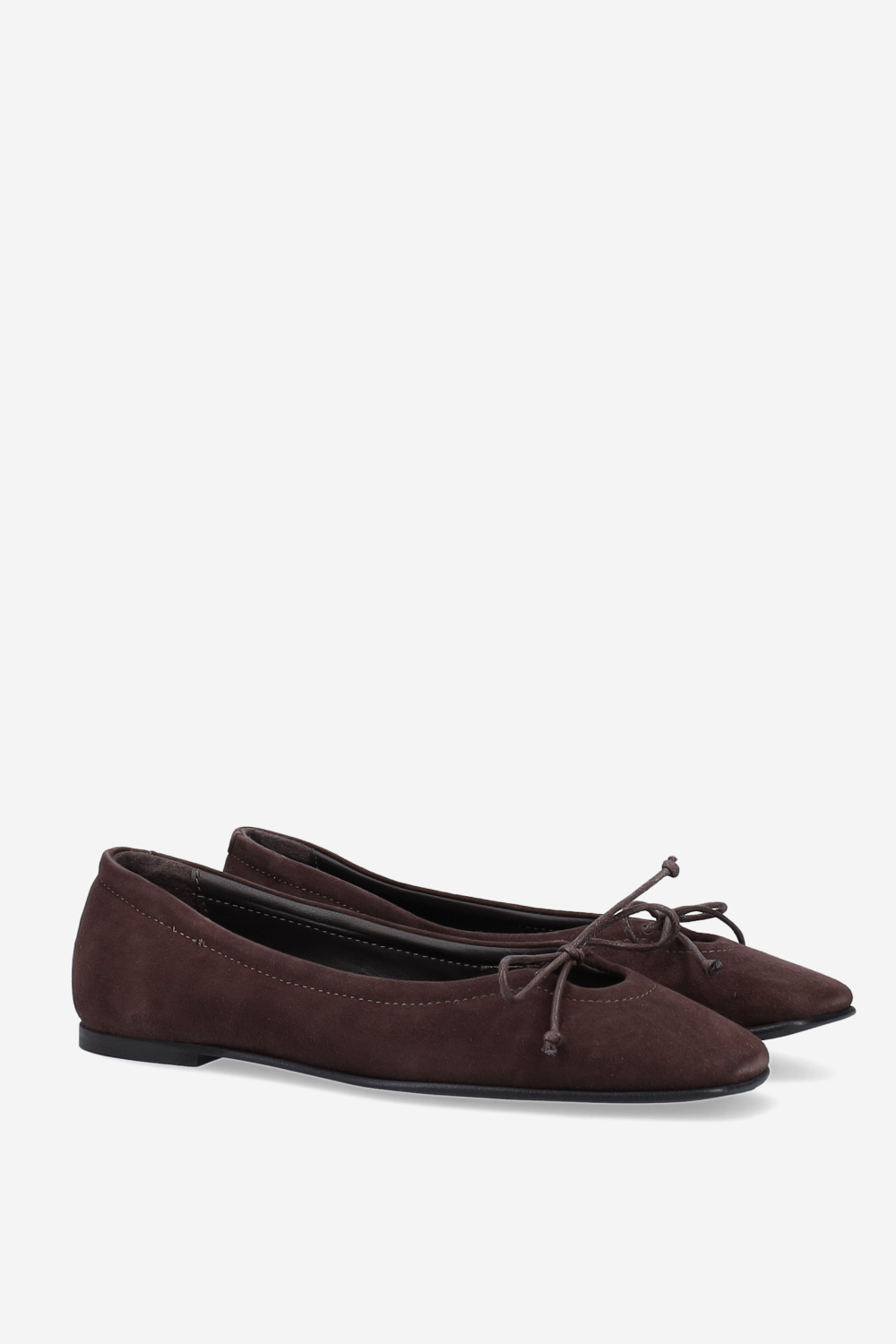 Bow suede ballerinas