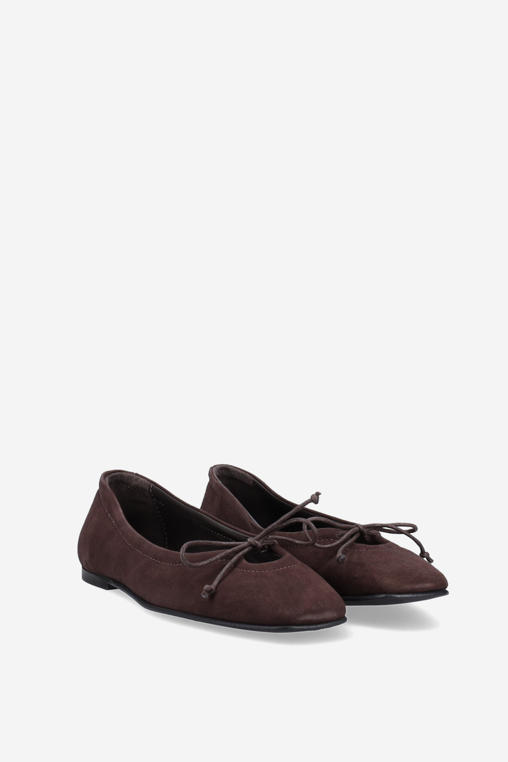 Bow suede ballerinas