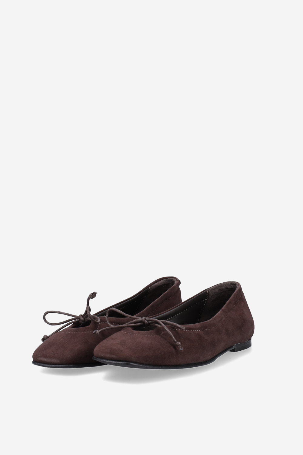Bow suede ballerinas