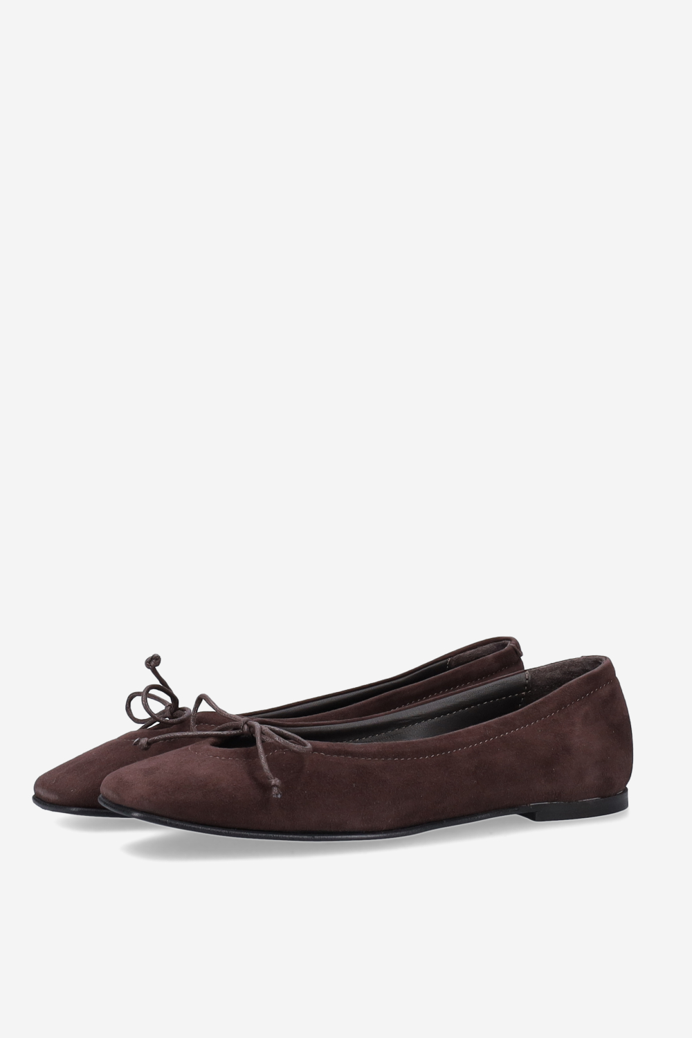 Bow suede ballerinas
