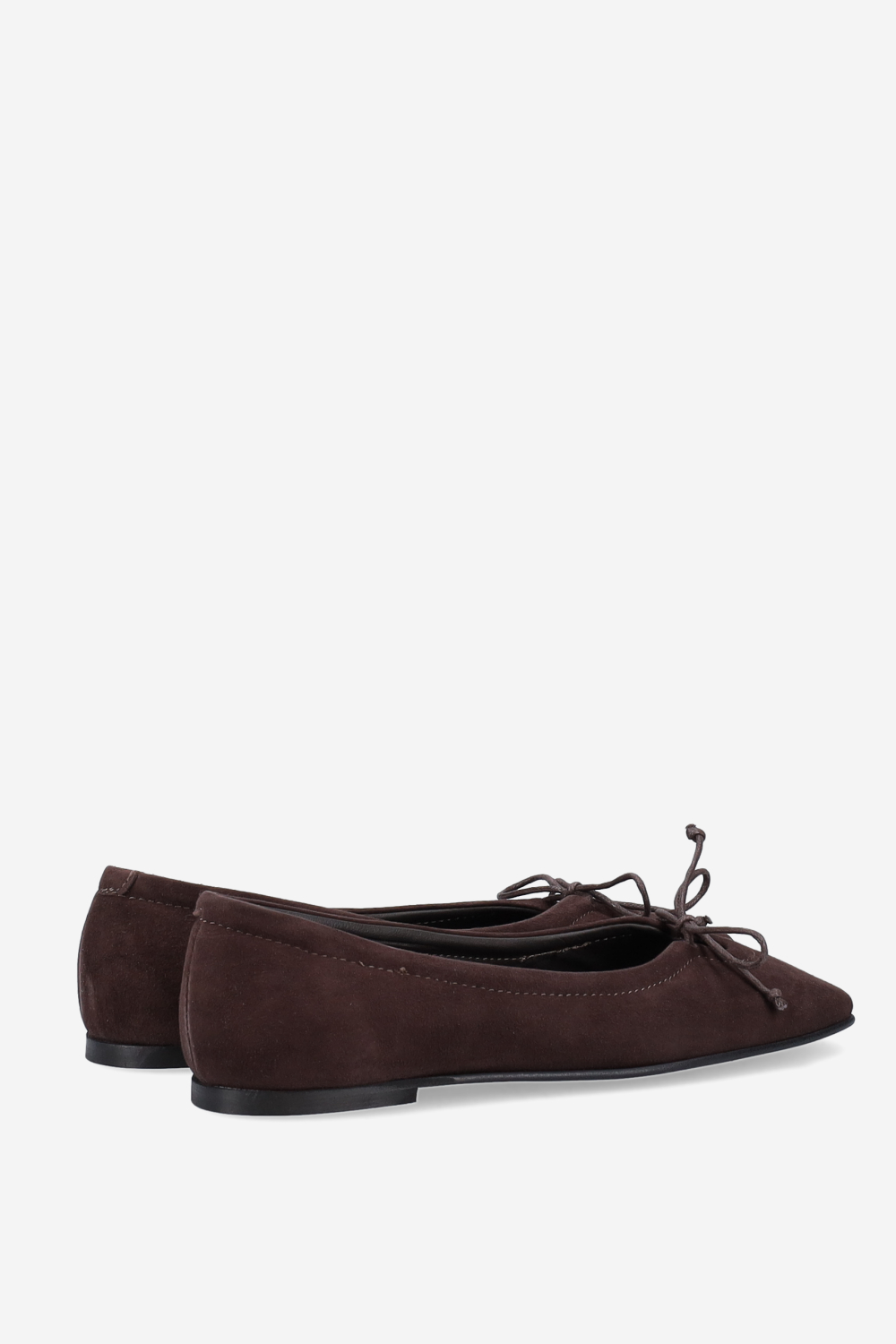 Bow suede ballerinas