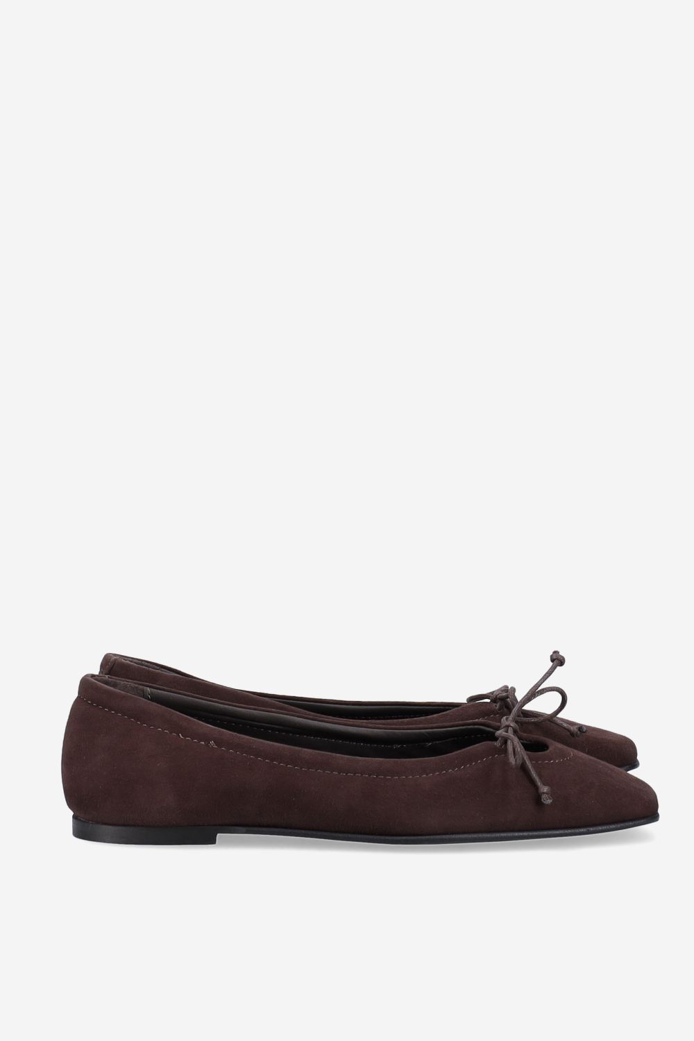 Bow suede ballerinas