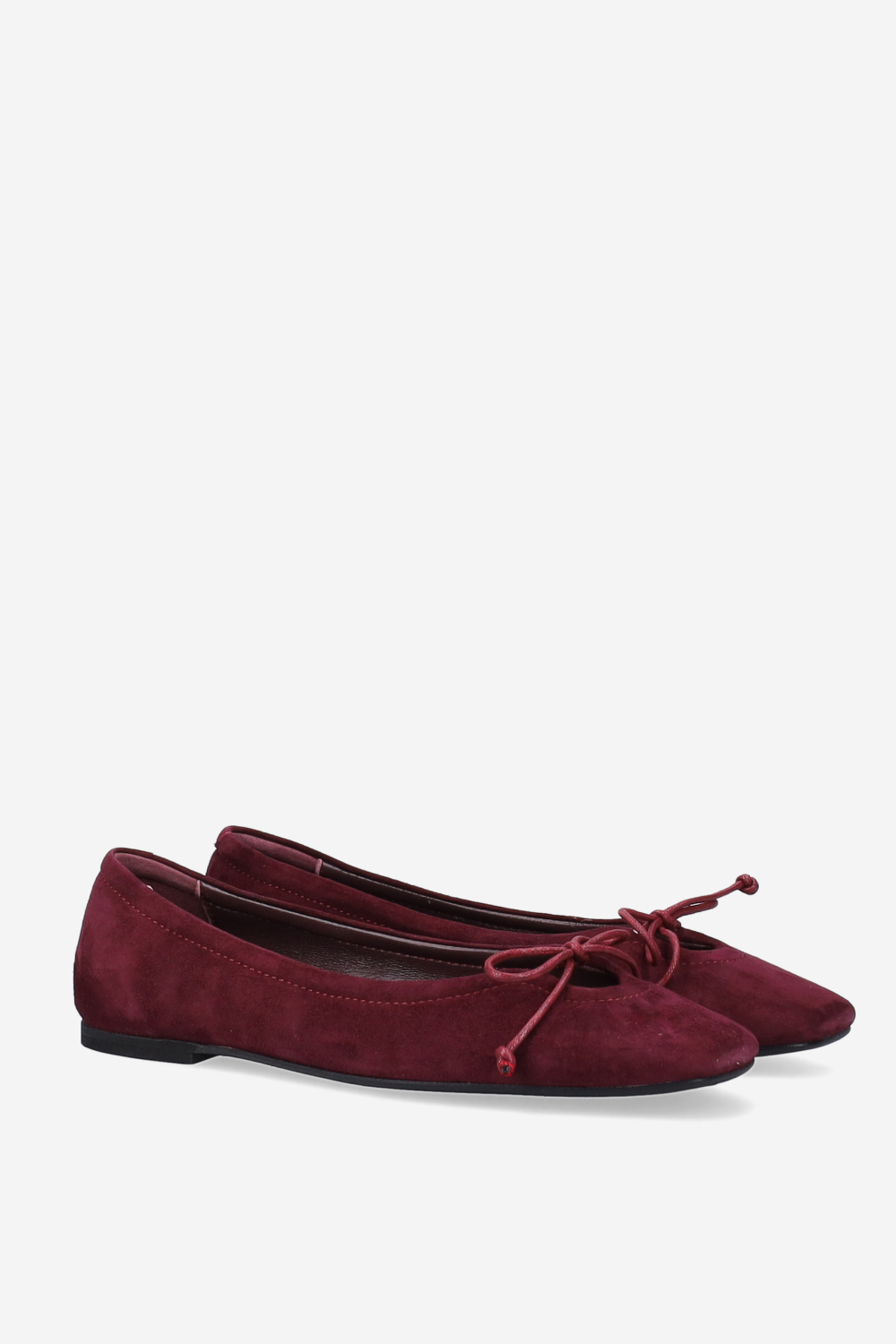 Bow suede ballerinas