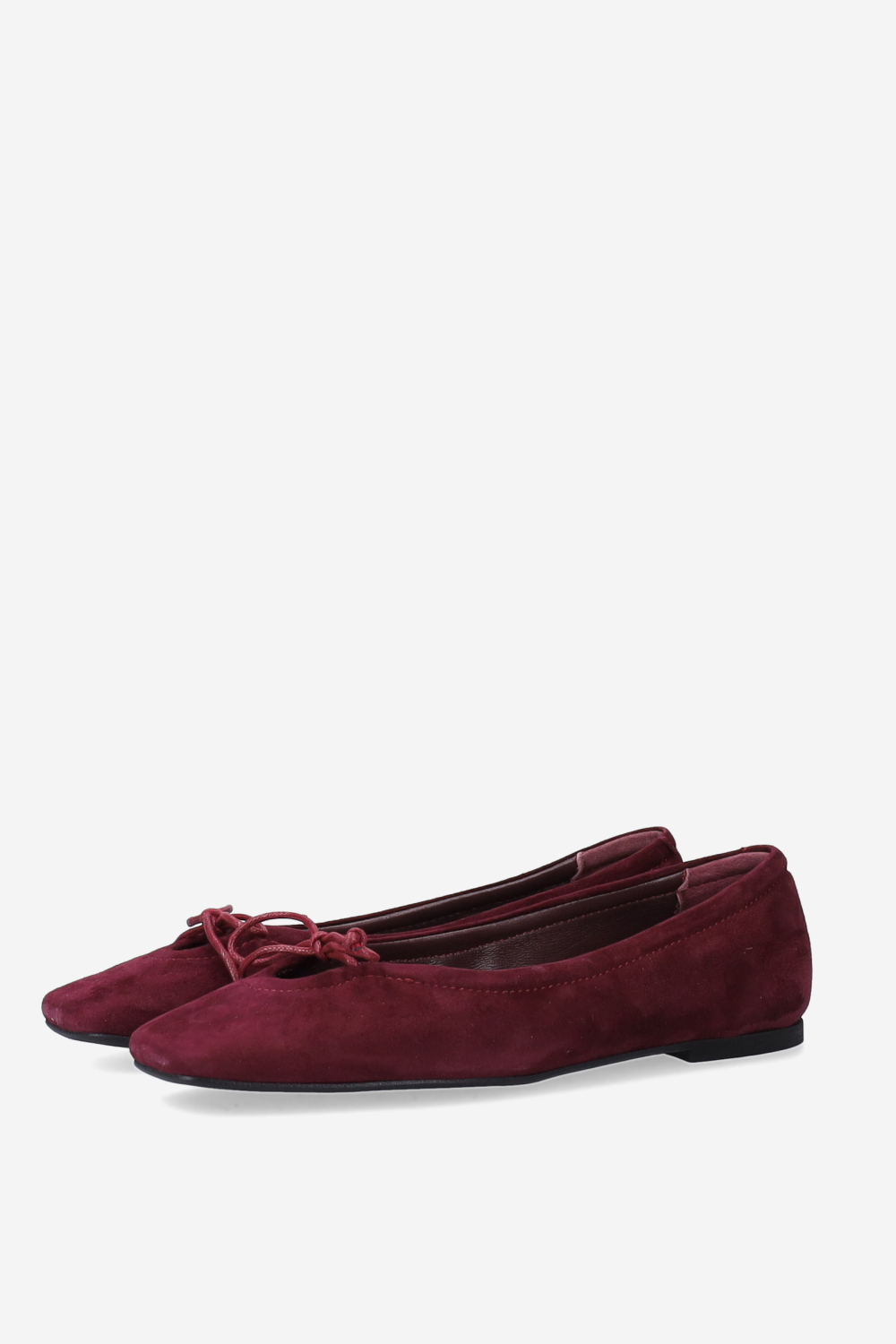 Bow suede ballerinas