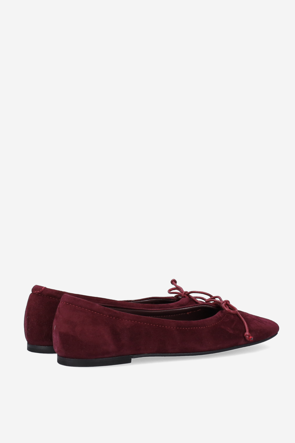 Bow suede ballerinas