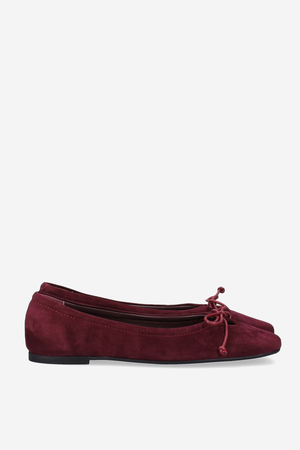 Bow suede ballerinas