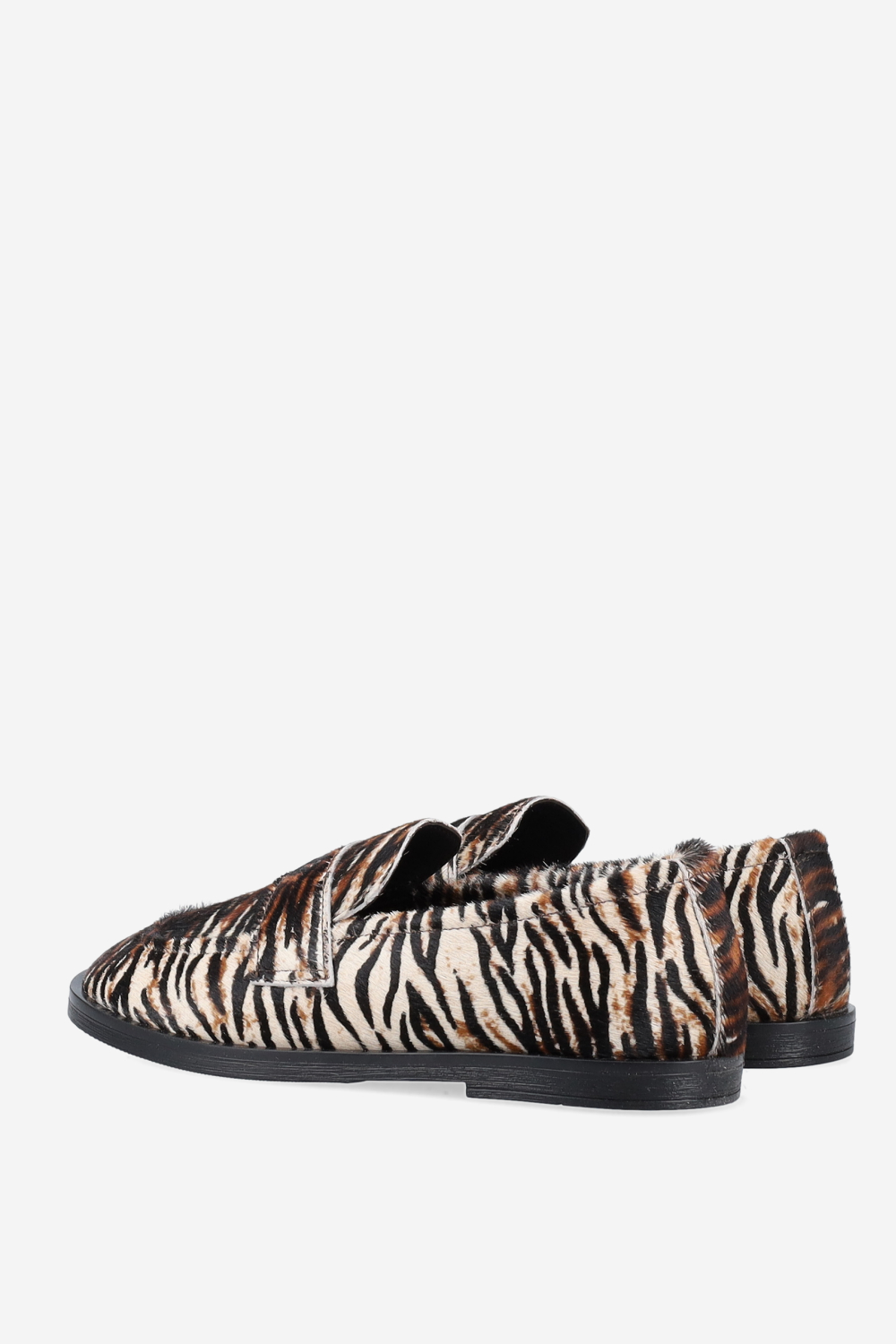 Animal print hairy loafers